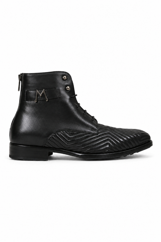 Mezlan S20516 Quilted / Calf-Skin Leather Lace up Boots (MZ3554)-AmbrogioShoes