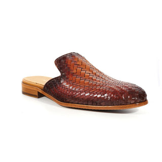 Mezlan S20667 Men's Shoes Woven Leather Casual Slip-On Mules (MZ3616)-AmbrogioShoes