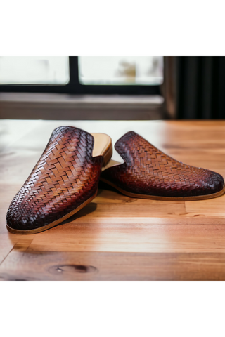 Mezlan S20667 Woven Leather Casual Slip-On Mules (MZ3616)-AmbrogioShoes