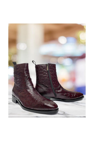 Mezlan SX4798-S Exotic Ostrich Straight-Heel Zipper Boots (MZ3436)-AmbrogioShoes