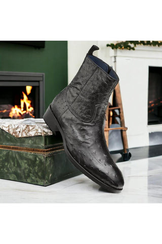 Mezlan SX4798-S Ostrich Straight-Heel Zipper Boots (MZ3436)-AmbrogioShoes