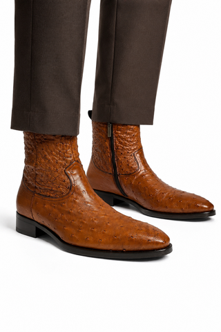 Mezlan SX4798-S Ostrich Straight-Heel Zipper Boots (MZ3436)-AmbrogioShoes