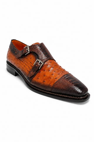 Mezlan SX4957-SP Ostrich / Lizard Double Monk-Strap-AmbrogioShoes
