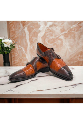 Mezlan SX4957-SP Ostrich / Lizard Double Monk-Strap-AmbrogioShoes
