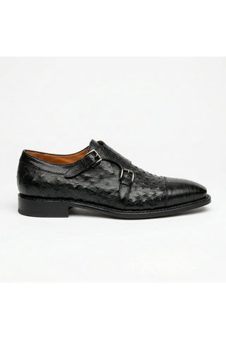 Mezlan SX4957-SP Ostrich / Lizard Double Monk-Strap