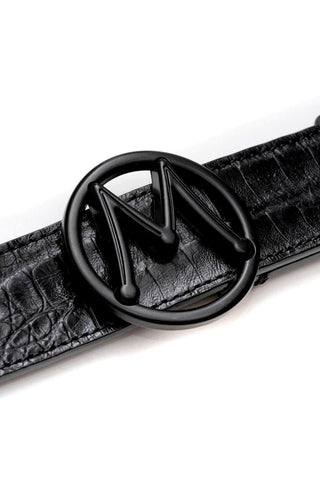 Mezlan SXB11491F Men's Crocodile Skin Circle Icon Belt (MZB1204)