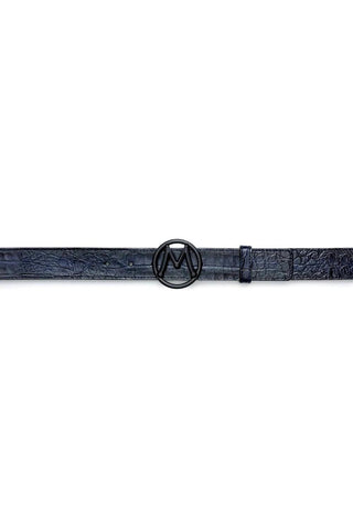Mezlan SXB11491F Men's Crocodile Skin Circle Icon Belt (MZB1204)-AmbrogioShoes