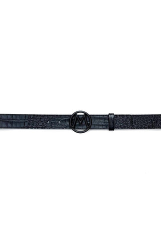Mezlan SXB11491F Men's Crocodile Skin Circle Icon Belt (MZB1204)
