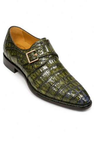 Mezlan for Ambrogio Exclusive Gigolo Crocodile Single Monk Strap (AMZ1017)