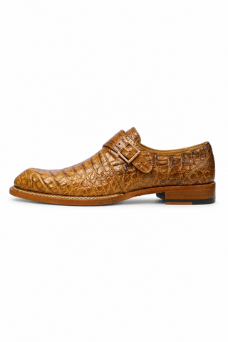 Mezlan for Ambrogio Exclusive Gigolo Crocodile Single Monk Strap (AMZ1017)
