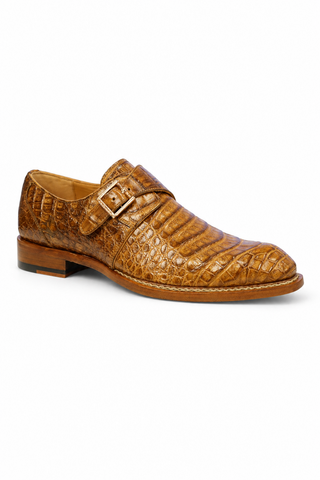 Mezlan for Ambrogio Exclusive Gigolo Exotic Crocodile Single Monk Strap (AMZ1017)-AmbrogioShoes