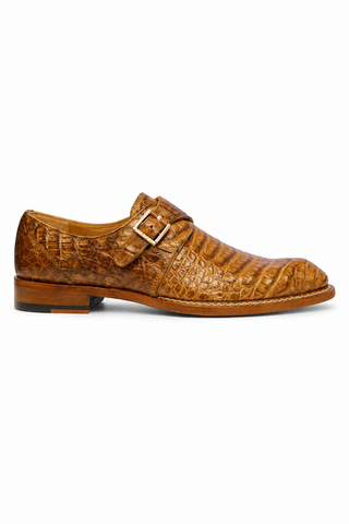 Mezlan for Ambrogio Exclusive Gigolo Exotic Crocodile Single Monk Strap (AMZ1017)-AmbrogioShoes