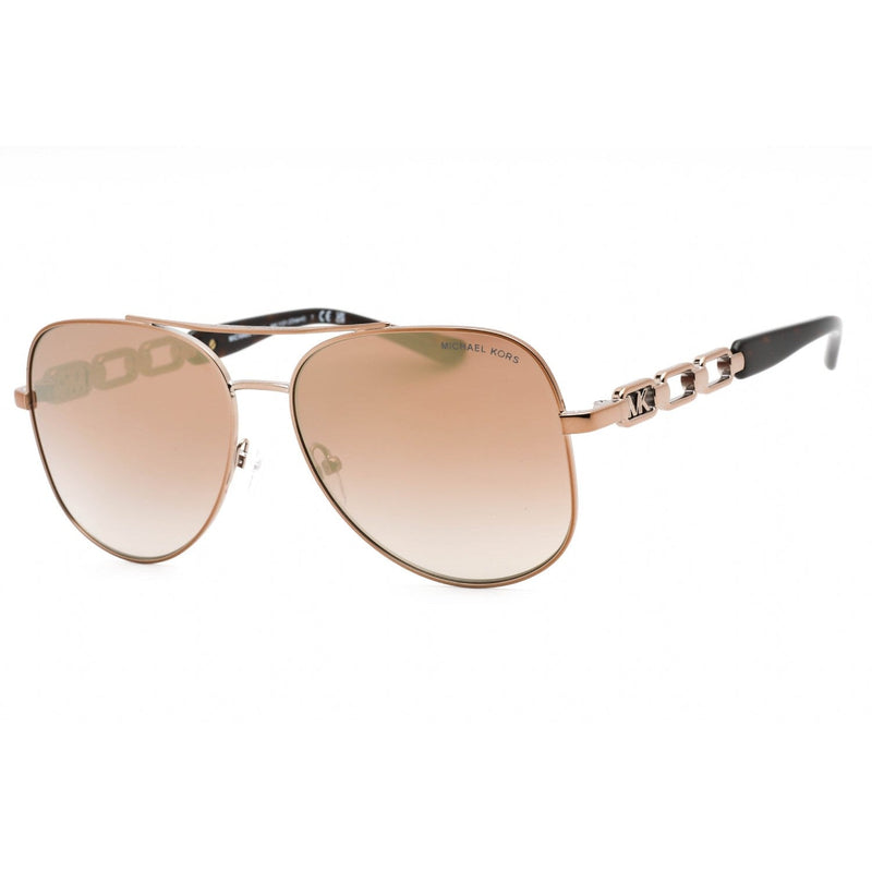 Michael Kors 0MK1121 Sunglasses Mink Beige/Brown Silver Flash Women's-AmbrogioShoes