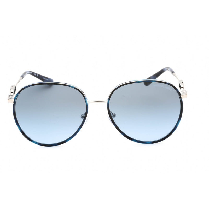 Michael Kors 0MK1128J Sunglasses Silver Blue Tortoise / Gradient Blue Women's-AmbrogioShoes