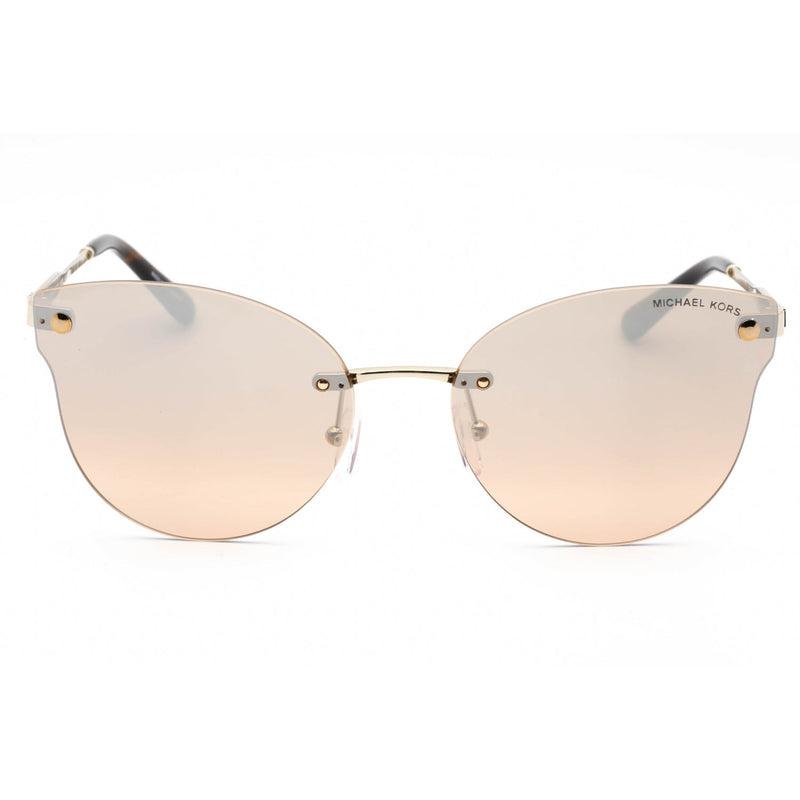 Michael Kors 0MK1130B Sunglasses Light Gold/Khaki Gradient Silver Flash Mirror Unisex-AmbrogioShoes