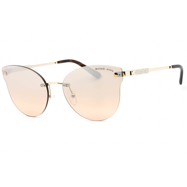 Michael Kors 0MK1130B Sunglasses Light Gold/Khaki Gradient Silver Flash Mirror Unisex-AmbrogioShoes