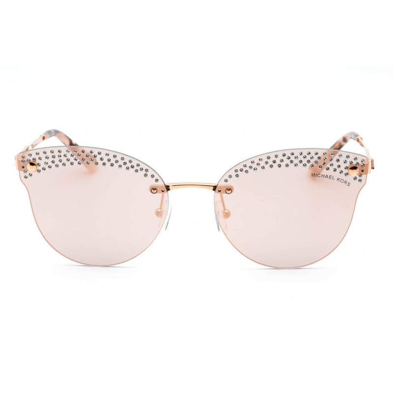 Michael Kors 0MK1130B Sunglasses Pink Gold / Rose Gold Mirror With Crystal Unisex-AmbrogioShoes