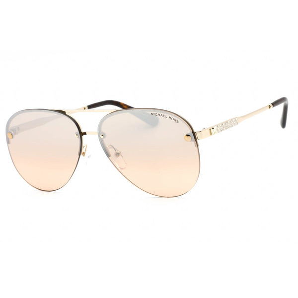 Michael Kors 0MK1135B Sunglasses Light Gold/Brown/Brown Mirror Gradient Silver Unisex-AmbrogioShoes