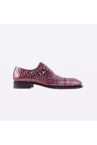 Mister 40079 Buxan Burgundy Crocodile Embossed / Calf-Skin Leather Monk-Straps Loafers (MISS1052)-AmbrogioShoes