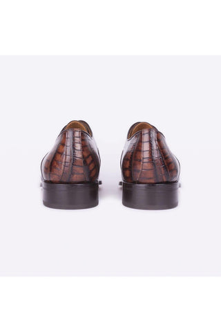 Mister 40080 Bruma Brown Crocodile Embossed / Leather Derby (MISS1050)-AmbrogioShoes