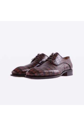 Mister 40080 Bruma Brown Crocodile Embossed / Leather Derby (MISS1050)