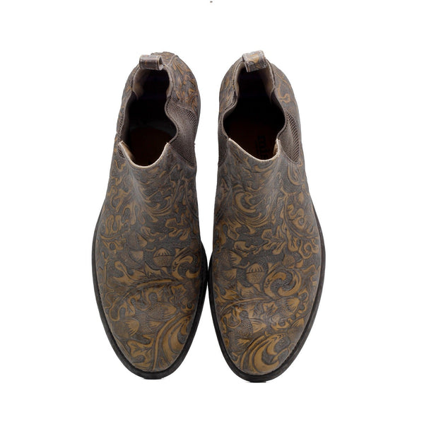 Mister Carcer 40179 Men's Shoes Oaknut Texture Print Leather Chelsea Boots (MIS1126)-AmbrogioShoes