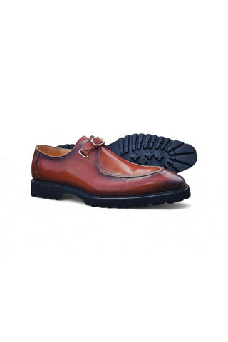Carrucci KS480-110 Leather Single Monk-Strap