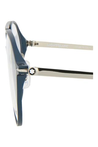 Montblanc MB0195O Semimatte Dark Blue Eyeglasses-AmbrogioShoes