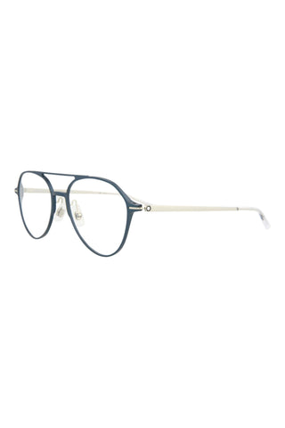 Montblanc MB0195O Semimatte Dark Blue Eyeglasses-AmbrogioShoes