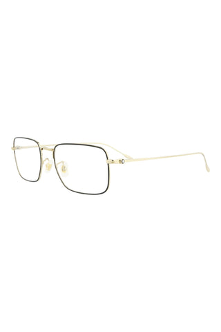Montblanc MB0212O Light Gold/Semimatte Black Varnish Eyeglasses-AmbrogioShoes