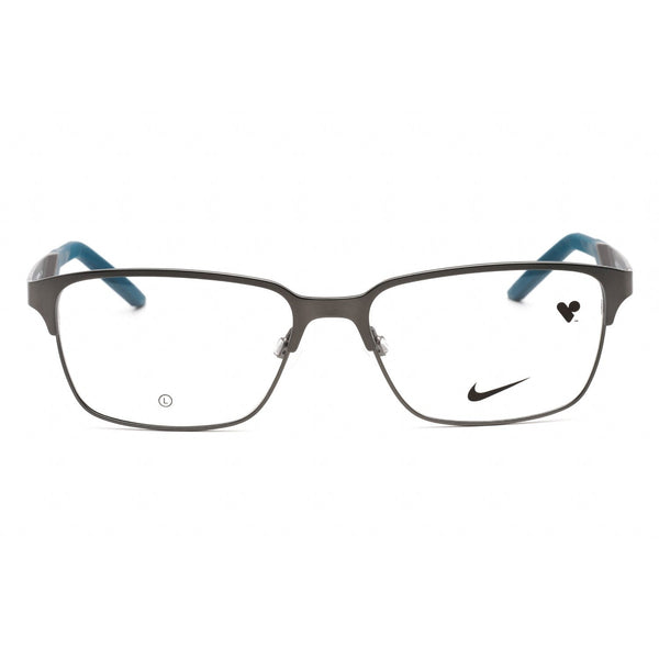 Nike NIKE 8213 Eyeglasses Satin Gunmetal/Space Blue / Clear Lens-AmbrogioShoes