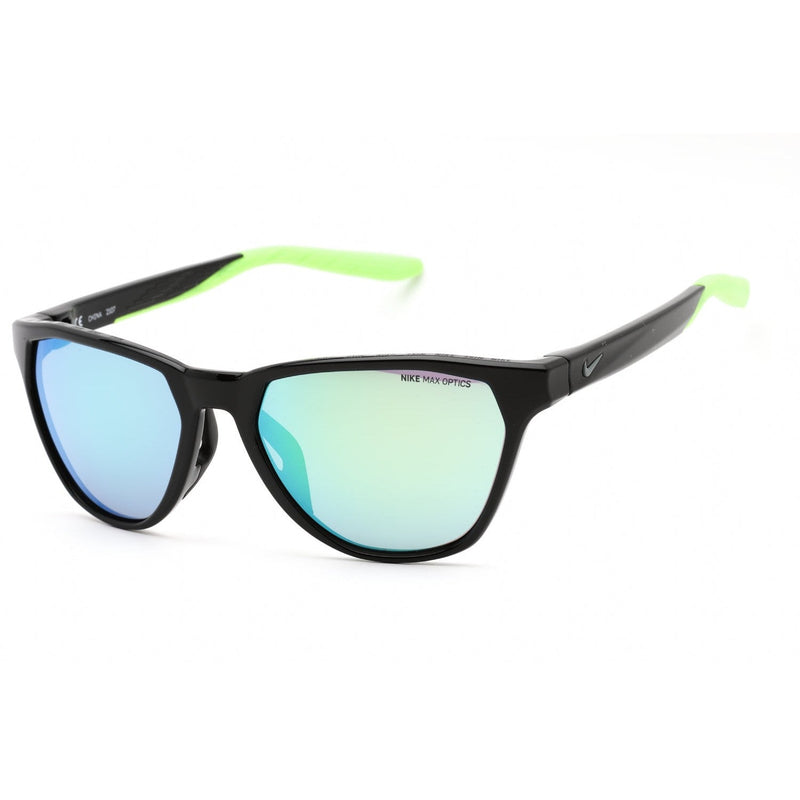 Nike NIKE MAVERICK RISE M DQ0870 Sunglasses Matte Black / Blue Green Unisex Unisex Unisex-AmbrogioShoes