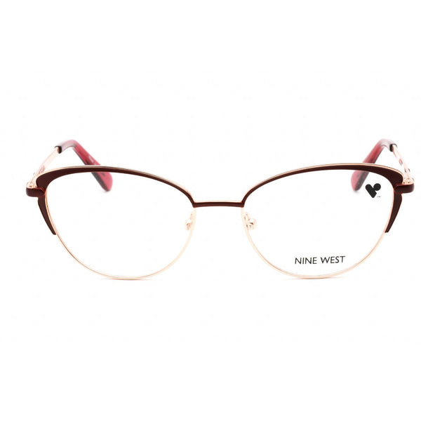 Nine West NW1104 Eyeglasses BURGUNDY/ROSE GOLD/Clear demo lens-AmbrogioShoes