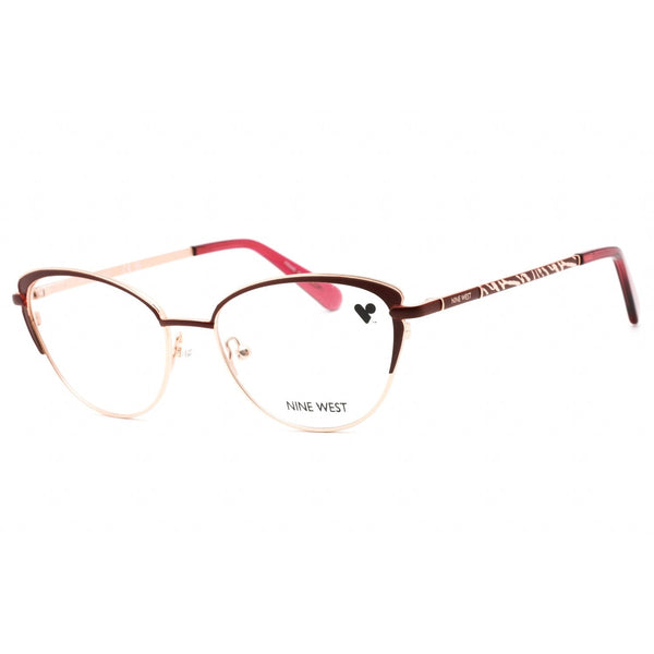 Nine West NW1104 Eyeglasses BURGUNDY/ROSE GOLD/Clear demo lens-AmbrogioShoes