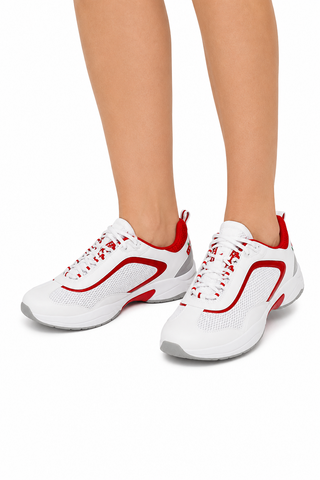 PRADA Luna Rossa Men's Sneaker Men's Designer Shoes LUE001 White/Red (LRM01)-AmbrogioShoes