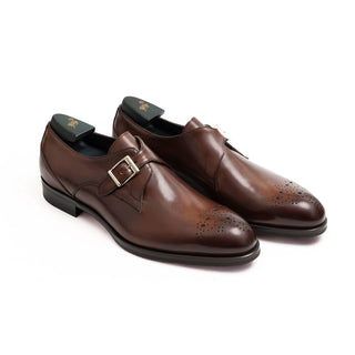 Pastori Afranius Men's Shoes Whiskey Calf-Skin Leather Monk-Strap (PAS1001)-AmbrogioShoes