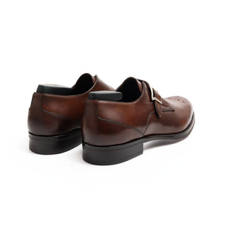 Pastori Afranius Men's Shoes Whiskey Calf-Skin Leather Monk-Strap (PAS1001)-AmbrogioShoes