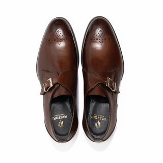 Pastori Afranius Men's Shoes Whiskey Calf-Skin Leather Monk-Strap (PAS1001)-AmbrogioShoes