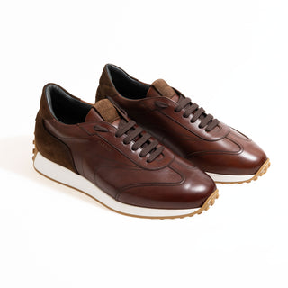 Pastori Heraclius Men's Shoes Brown Suede & Calf-Skin Leather Sneaker (PAS1013)-AmbrogioShoes