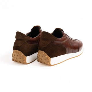 Pastori Heraclius Men's Shoes Brown Suede & Calf-Skin Leather Sneaker (PAS1013)-AmbrogioShoes