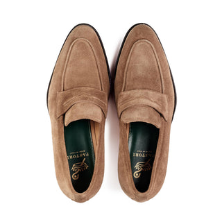 Pastori Titus Men's Shoes Tan Suede Leather Penny Loafer (PAS1021)-AmbrogioShoes