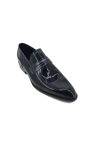 Patent Leather Tuxedo Penny Loafer