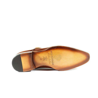 Paul Parkman 011B Men's Shoes Calf-Skin Leather Monk-Strap Loafers (PM1021)-AmbrogioShoes