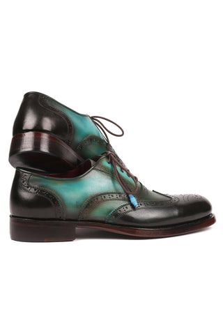 Paul Parkman 027TR Men's Handmade Shoes Navy Calf-Skin Leather Wingtip Oxfords (PM6296)-AmbrogioShoes
