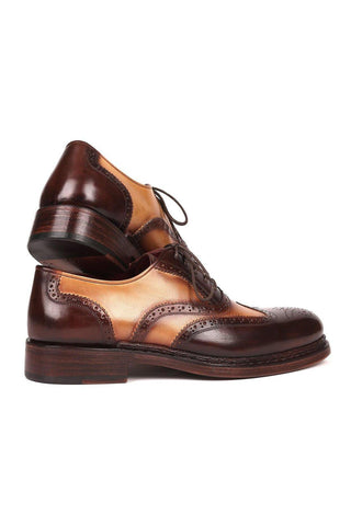 Paul Parkman 027TR Men's Handmade Shoes Navy Calf-Skin Leather Wingtip Oxfords (PM6296)-AmbrogioShoes