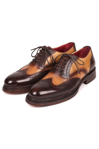 Paul Parkman 027TR Men's Handmade Shoes Navy Calf-Skin Leather Wingtip Oxfords (PM6296)-AmbrogioShoes