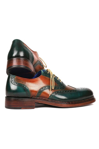 Paul Parkman 027TR Men's Handmade Shoes Navy Calf-Skin Leather Wingtip Oxfords (PM6296)-AmbrogioShoes