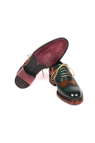 Paul Parkman 027TR Men's Handmade Shoes Navy Calf-Skin Leather Wingtip Oxfords (PM6296)-AmbrogioShoes
