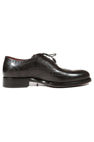 Paul Parkman 027TR Men's Handmade Shoes Navy Calf-Skin Leather Wingtip Oxfords (PM6296)-AmbrogioShoes
