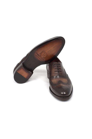 Paul Parkman 027TR Navy Leather Wingtip Oxfords (PM6296)-AmbrogioShoes